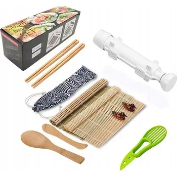 Vrták SADA PRO VÝROBU SUSHI: STROJEK, PODLOŽKA, PŘÍSLUŠENSTVÍ A BAZUKA NA SUSHI