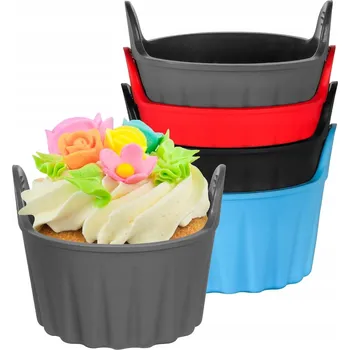 Nádoba na pečení 4x SILIKONOVÁ FORMA ORGANIZÉR DO HORKOVZDUŠNÉ FRITÉZY NA VEJCE, MUFFINY, AIR FRYER NINJA