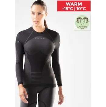 Iron-ic Dámské kašmírové termo triko WARM do mrazu Barva: Black/Grey, Velikost: S/M