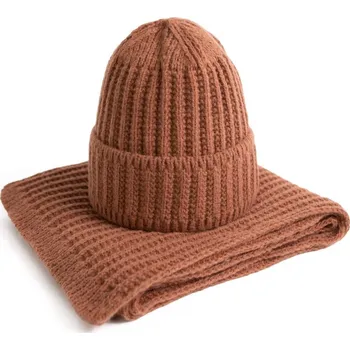 Čepice Čepice a šála - rezavá