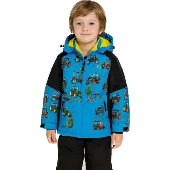 KUGO DĚTSKÁ ZIMNÍ BUNDA S TRAKTORY ŠUSŤÁKOVÁ VELIKOST 104-134 Barva: Modrá, Velikost: 110