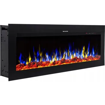 Elektrický krb do vestavby s topením Aflamo černý 1500 W 153 x 45 x 17 cm