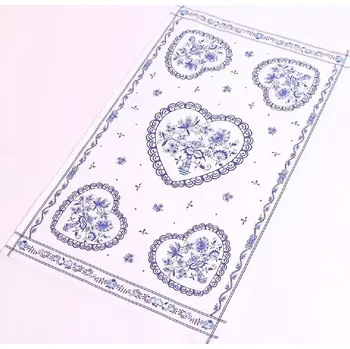 Utěrka BAVLNĚNÁ TIŠTĚNÁ UTĚRKA S CIBULOVÝM VZOREM Srdíčka