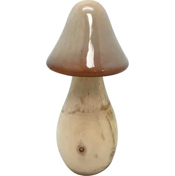 Keramická figurka houby MAVE 8,2x15,8 cm hnědá
