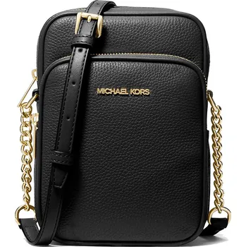 Kabelka Michael Kors Kabelka Jet Set Travel Medium Pebbled Leather Crossbody Bag Black