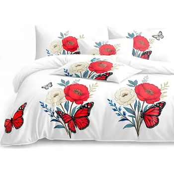 Povlečení Povlečení 160x200 + 2 Povlaky 70x80 Bavlněné Sada Povlečení Moderní Hladké