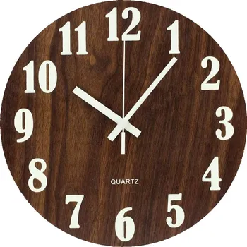 Hodiny NÁSTĚNNÉ HODINY ODSTÍNY HNĚDÉ 30,5 CM