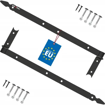 pant 2x PÁSOVÝ ZÁVĚS GARÁŽOVÝCH VRAT 600mm HÁK ČERNÝ PRO BRÁNY A OKENNÍ Okenice