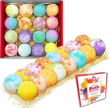 Kosmetická sada 16x BAREVNÉ KOUPELOVÉ BOMBY BOMBY DÁRKOVÁ SADA PRO ŽENY MINI LÁZNĚ