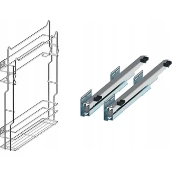 Držák na ručník Cargo do skříňky na ručníky levé 15cm 150 chromovaný efekt 2 patra s tlumením dovírání Rejs