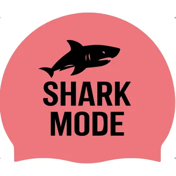 Čepice Silikonová plavecká čepice s potiskem Shark Mode
