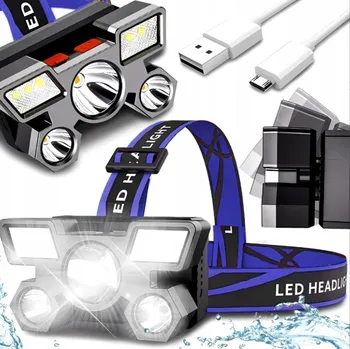 Čelovka ČELOVKA ČELOVKA 9x LED USB NABÍJECÍ Cree NA HLAVU VÝKONNÁ