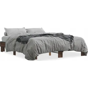 Postel Rám postele dub 203x153x30 cm - hnědý