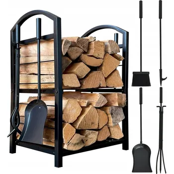 Kovový stojan na dřevo Amagabeli