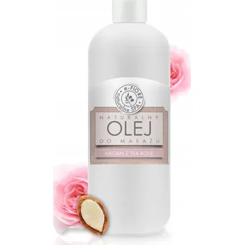 Masážní přípravek E-FIORE Masážní olej s vitamínem E, 100% přírodní ARGANOVÝ s ČAJOVOU RŮŽÍ 500 ml