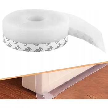 10m Těsnící Páska do dveří oken Silikonová Samolepicí Průhledná 10 m