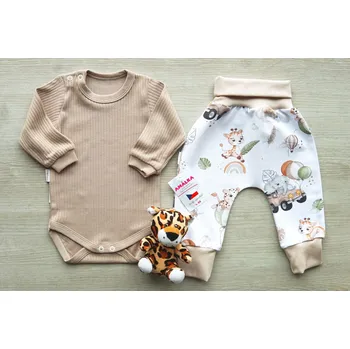 Kojenecká souprava AMÁLKA Bavlněný komplet, zvířátka s balónky Velikost: 62