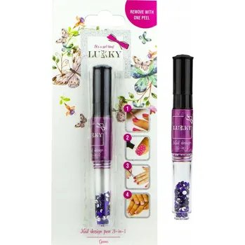 Lak na nehty Lukky 2-v-1 lak na nehty a třpytky, karmínová