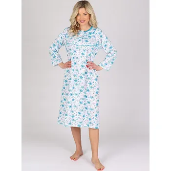 Dámská noční košile Dámská noční košile KASANDRA modrá kytka - XL