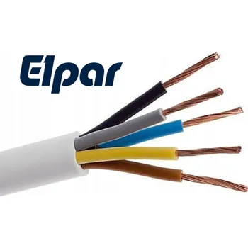 elektrický kabel Kabel CYKY 5x6 mm Lanko CU kulatý bílý bubnový