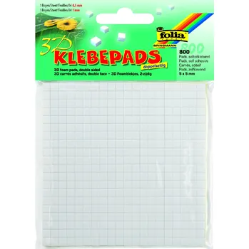 Lepicí páska Folia Bringmann Samolepicí oboustranné čtverečky nízké 800 ks