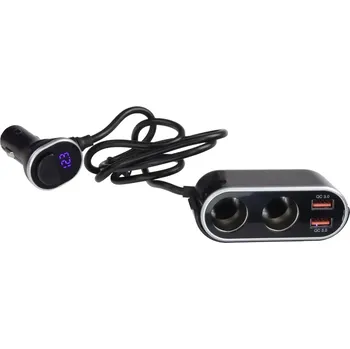 Dvojitá CL zásuvka s 2x USB nabíječkou a CL zástrčkou s voltmetrem