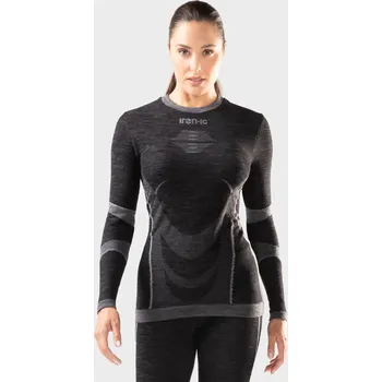 Dámské tričko Iron-ic Dámské Ultra warm Merino triko s dlouhým rukávem Barva: Black/Grey, Velikost: L/XL