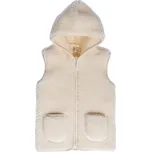Dětská vesta s kapucí 100% ovčí merino, přírodní bílá Velikost: 128