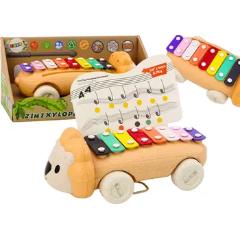 Hračka pro nejmenší RKToys Dětský xylofon lev na kolečkách