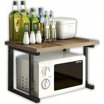 police POLICE Stojan NA Mikrovlnku DŘEVĚNÝ REGÁL NA KOŘENÍ DVOUÚROVŇOVÁ POLICE