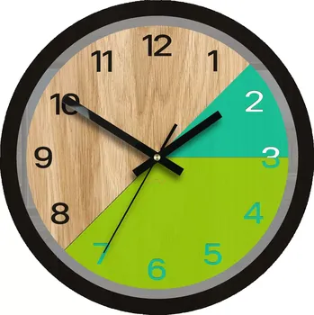 Dřevěné nástěnné hodiny Paris 33 cm zelené/černé