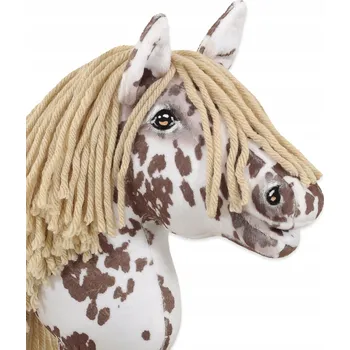 Hobby horsing Hobby Horse Malý koník na tyči Premium - strakoš bílo-hnědý s béžovou