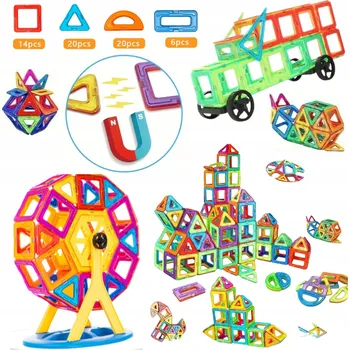 ostatní stavebnice Magnetické Stavebnice – Vzdělávací Sada pro Děti 3-6 Let – 66 dílků