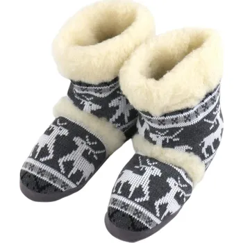 Dámské pantofle Televizní bačkory z ovčí vlny merino, šedé Velikost: 43/44