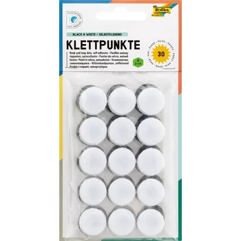 Lepicí páska Folia Bringmann Samolepicí suchý zip puntíky - 30 ks - černé a bílé