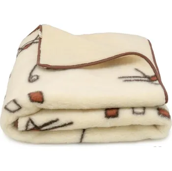 deka Deka z ovčí vlny merino s hnědým vzorem oboustranná Rozměr [cm]: 140x200 900 g/m²