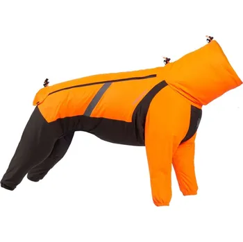 Obleček pro psa Non-stop dogwear Celotělová pláštěnka Fjord overall raincoat oranžová/černá, 70