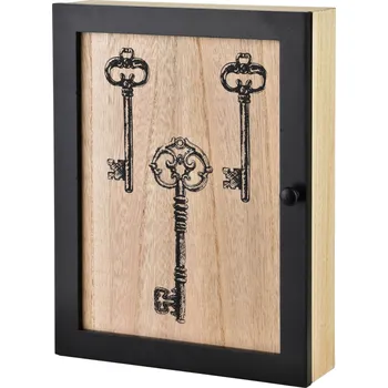 Železářství Skříňka na klíče STACY Key 26x20 cm hnědá/černá