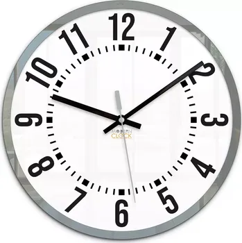 Hodiny Nástěnné hodiny Oskar 30 cm bílé/šedé