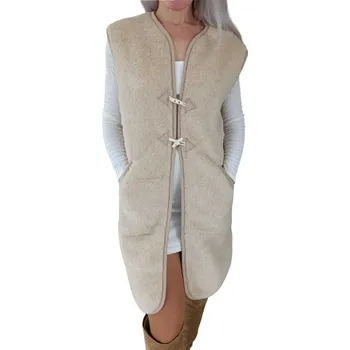 WN prodloužená vesta premium - velbloudí a ovčí vlna béžová 2XL/3XL
