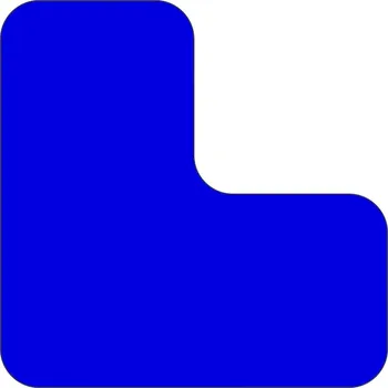 Samolepicí značení umístění palet WT-5210, tvar ''L'' – polyester, modrá, 100×100×50 mm, balení 25 ks