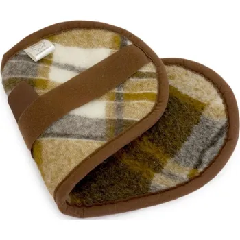 Malý ledvinový pás ze 100% merino, hnědý se vzorem