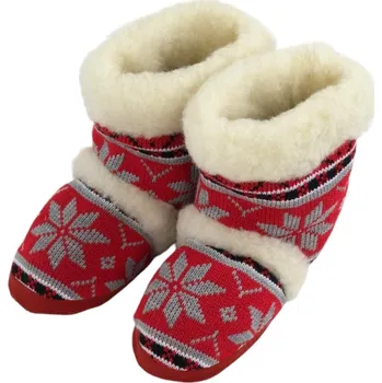 Dámské pantofle WN Televizní bačkory z ovčí vlny merino červené 43/44