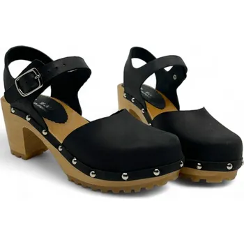 Dámská zdravotní obuv Dámské dřevákové sandály na vysokém podpatku černé Velikost: 38