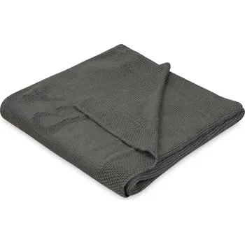 přikrývka Bambusová pletená deka do kočárku, grafit 80x100 cm