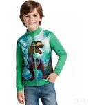 ZATEPLENÁ DĚTSKÁ MIKINA S DINOSAUREM Barva: Zelinkavá, Velikost: 110