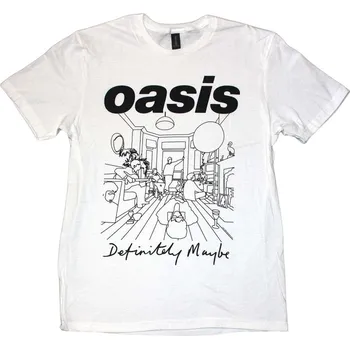 Pánské tričko Oasis Tričko Definitely Maybe Line Drawing Unisex White M
