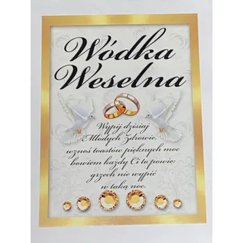 Samolepící etiketa Samolepící etikety na alkohol, svatební vodku, 25 Ks, motiv Holubice, č. 9