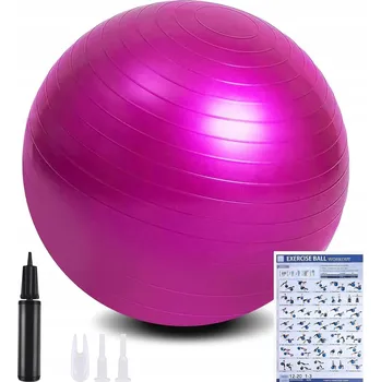 Gymnastický míč GYMNASTICKÝ MÍČ JÓGY, FITNESS, TRÉNINKU + RUČNÍ PUMPIČKA, PEVNÝ, RŮŽOVÝ 55 cm