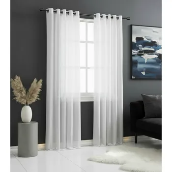 Záclona Dekorační dlouhá záclona s kroužky EDEN bílá 145x270 cm MyBestHome Cena za 2 kusy v balení Cena za 2 kusy v balení